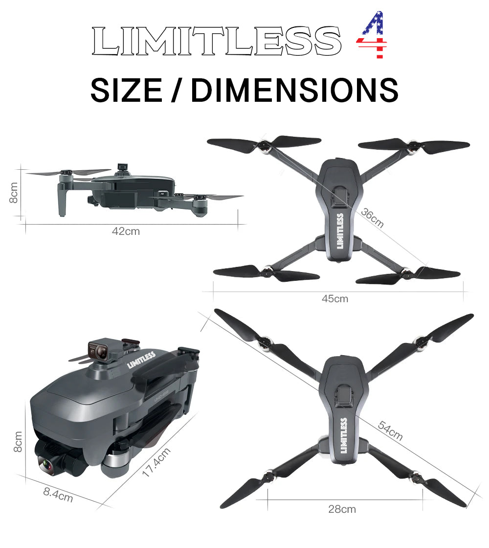 Drone X Pro LIMITLESS 4S Drone with Obstacle Avoidance GPS 4K UHD Camera 3-Axis Gimbal FPV 5G WiFi - Drone-Clone Xperts