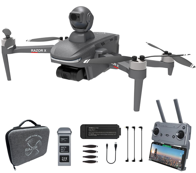 Falcon 4K Drone Razor X Pro Edition for Beginners Adults 3-Axis Gimbal Professional Drones with Obstacle Avoidance - GPS Auto Return and Follow Mode - Long Flight Time - Remote ID FAA Compliance