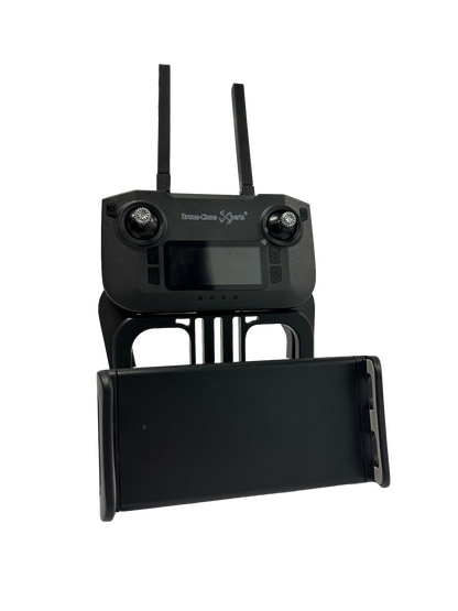 LIMITLESS 5 tablet and large phone holder mounted on remote controller, front view