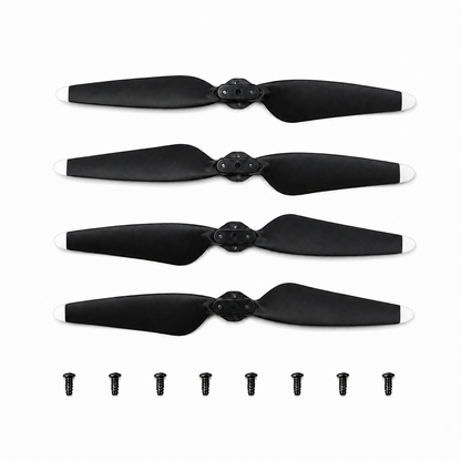 LIMITLESS 5 propeller blades with white tips, 1-Pack with 4 propellers and 8 mounting screws