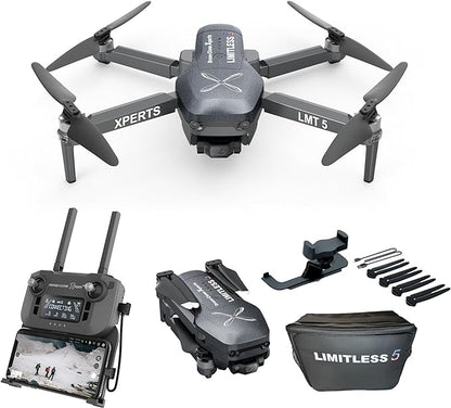 X Pro LIMITLESS 5 Camera Drone for Adults - GPS 4K UHD Drones with Obstacle Avoidance - 3-Axis Gimbal - Auto Return and Follow Mode - Long Flight Time & Control Range - Live Video - FAA RID Compliant - Drone-Clone Xperts