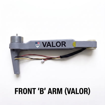 Valor Elite AI Front B replacement drone arm with VALOR branding and USA Company badge