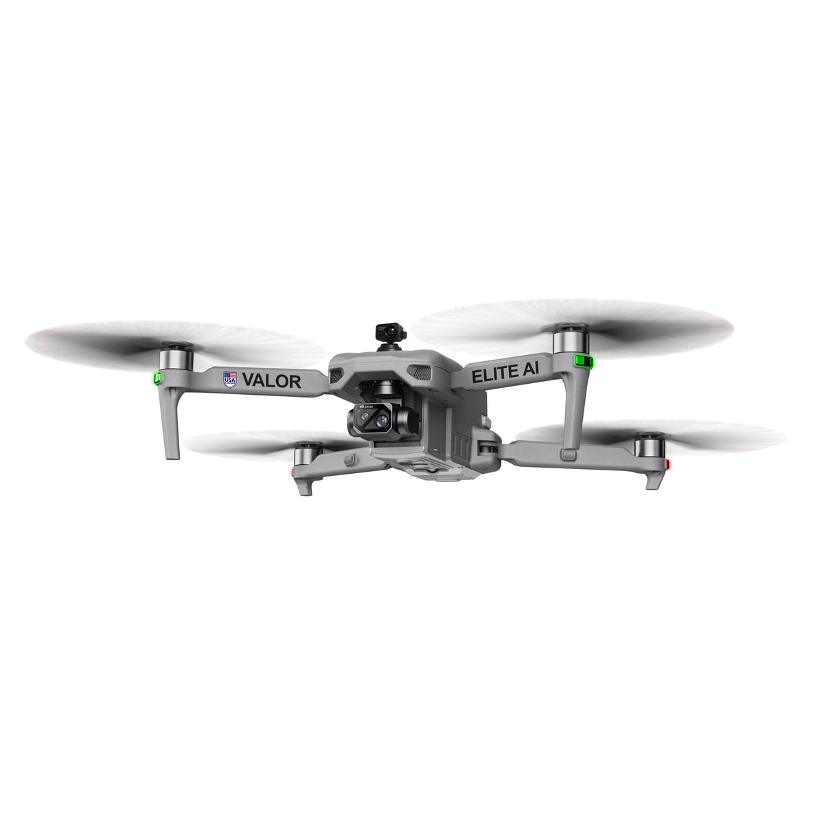 Valor Elite AI drone flying toward the camera