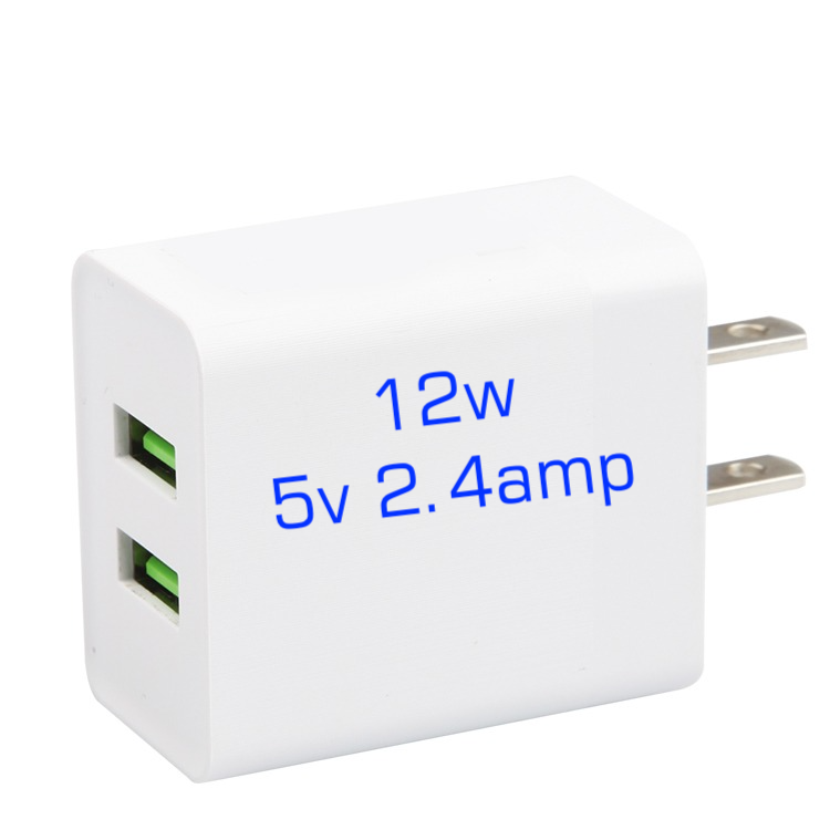 5v 2.4a 12W Dual Port USB Wall Charger Block - Drone-Clone Xperts