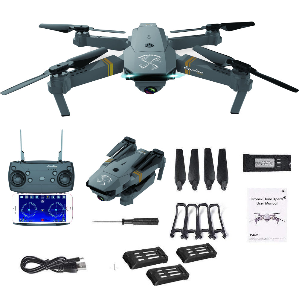 QuadAir Drone Extreme Upgrade w/ Extra Batteries HD Camera Live Video WiFi FPV Voice Command