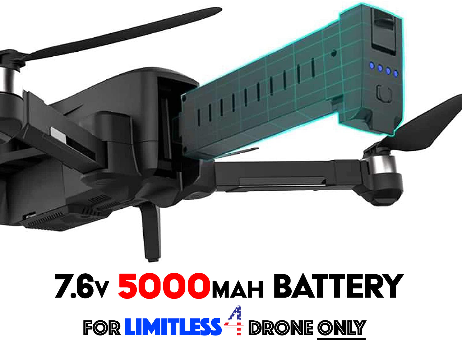 Spare BATTERY for LIMITLESS 4 GPS 4K Drone 7.6V 5000mAh (Newest Model) - Drone-Clone Xperts