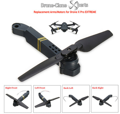 Drone-Clone Xperts Drone X Pro EXTREME Spare Parts - Axis Arms with Motor & Propeller - Drone-Clone Xperts